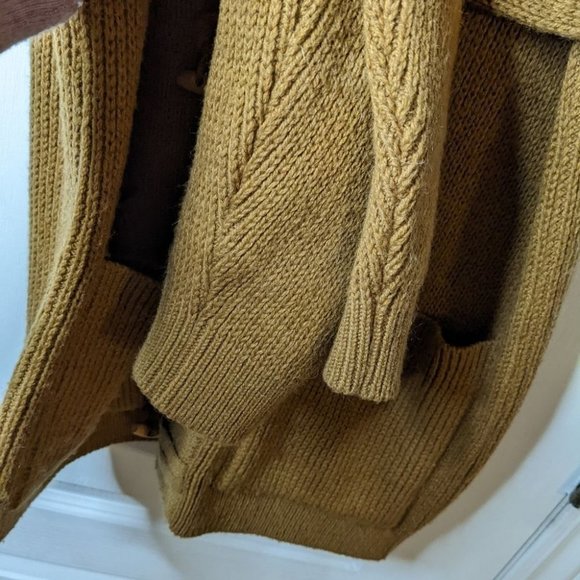 Vintage lamb wool blend knit cardigan camel brown Medium - Picture 3 of 6